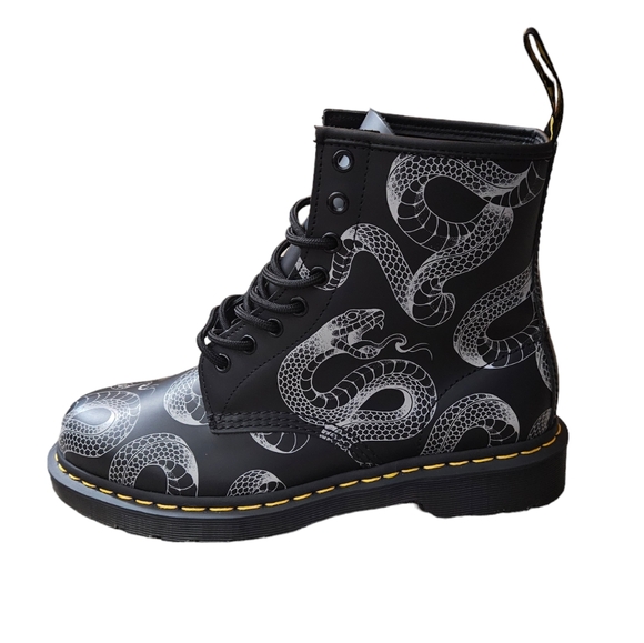 Dr. Martens Other - Dr. Martens | Serpent Print Leather Lace Up Boots | Unisex | 1460 | Size 9M